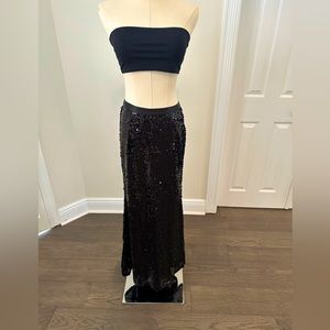 NWT Carmen Marc Valvo Sequin Skirt